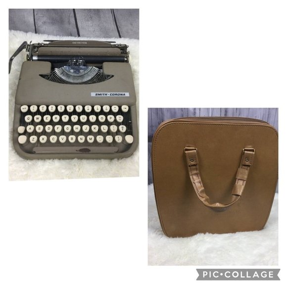 Smith Corona Skyriter Manual Portable Typewriter With Case